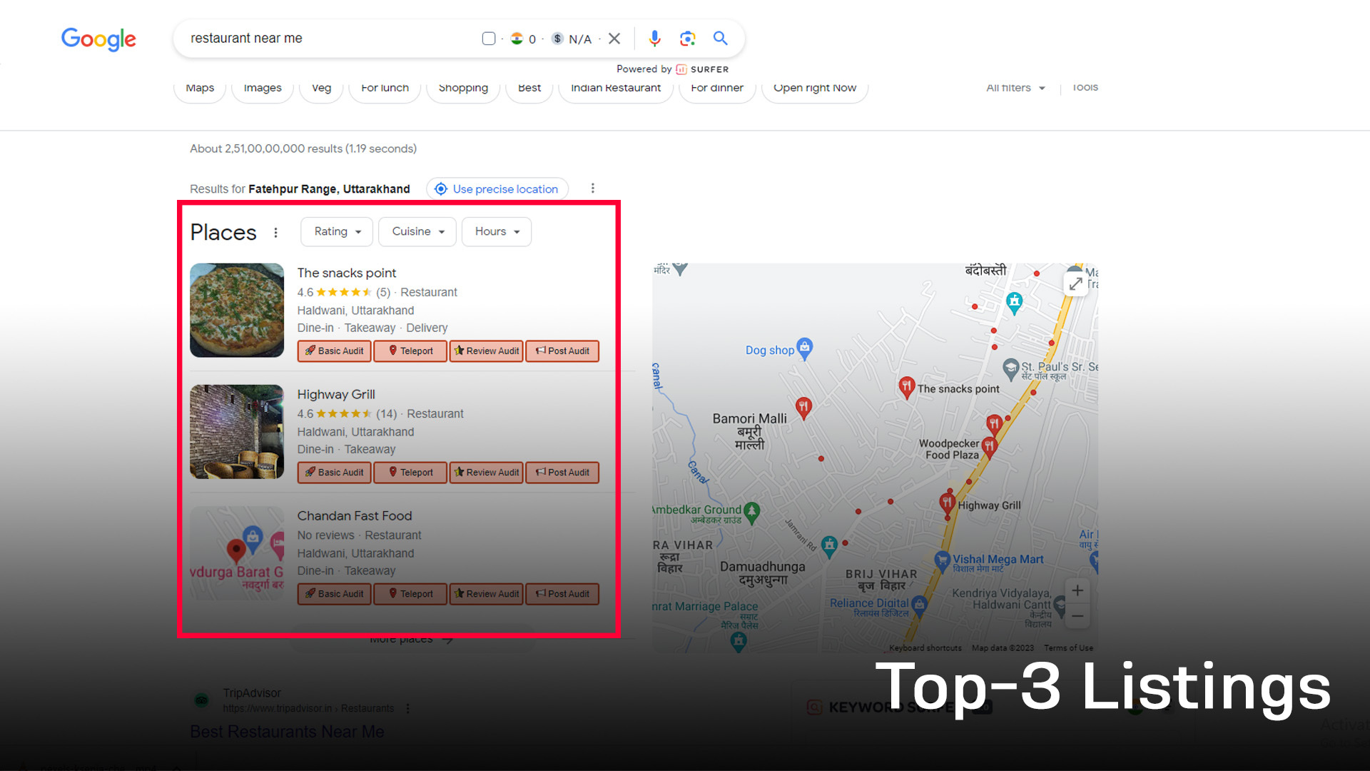 top-3 google my business listings