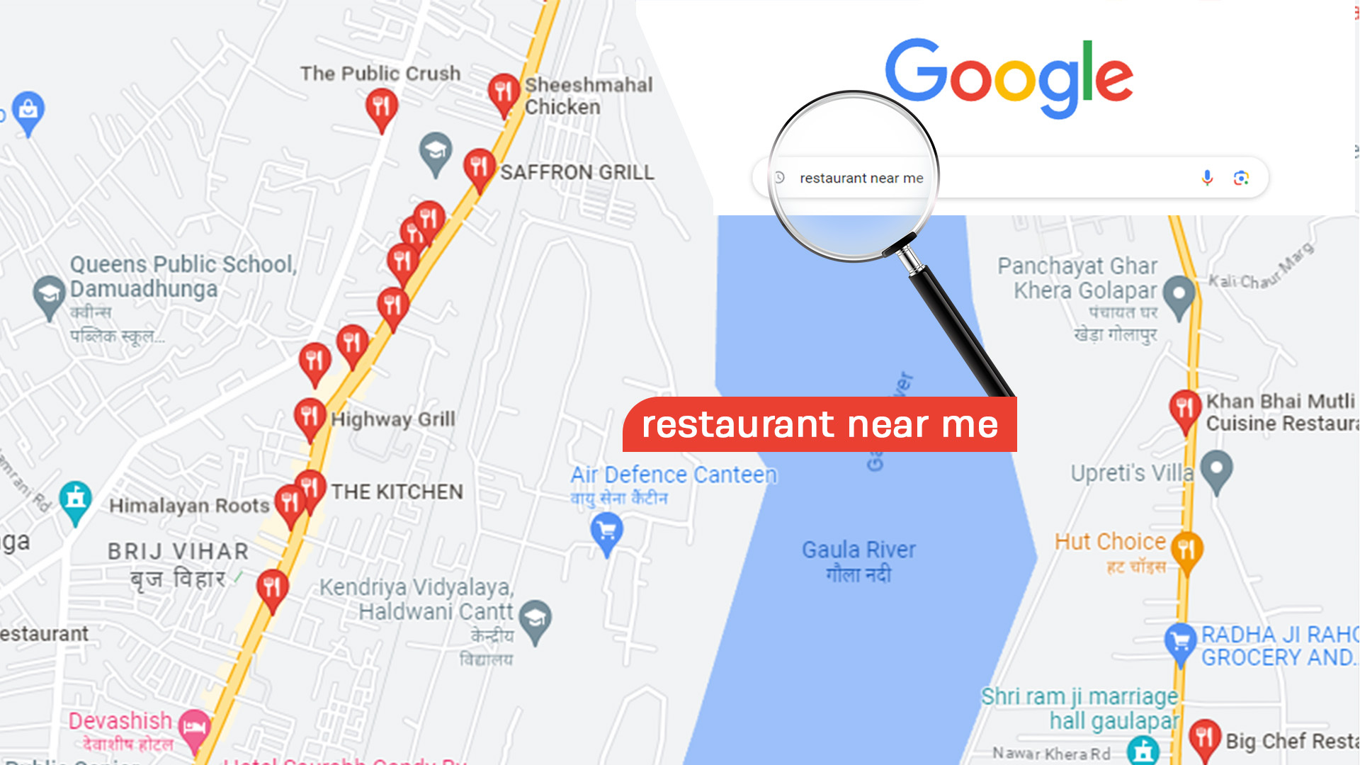 restaurant near me - google my business search